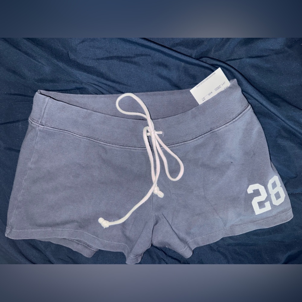Brandy Melville Grayish bluish Shorts with White Accents